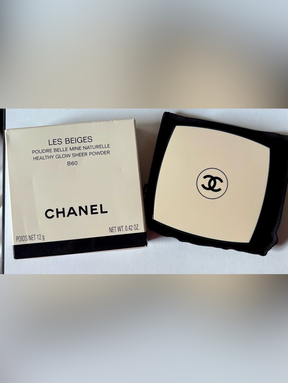CHANEL Compact Powder in Ivory and Black B60